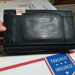ROLFS Ladies Black Genuine Leather Wallet